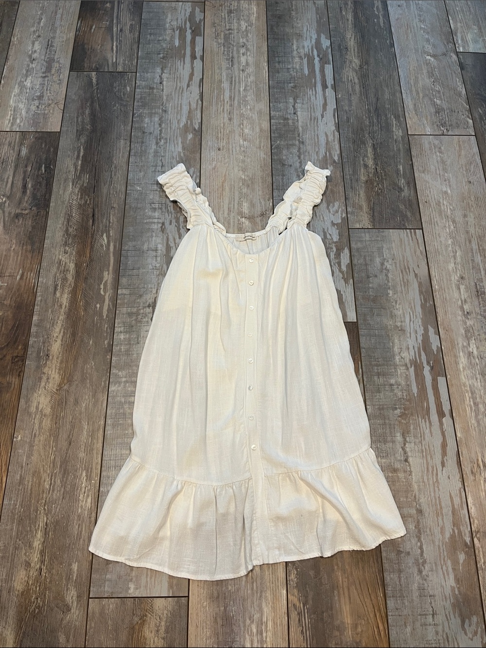 White Ruffle Strap Sundress - Picture 6 of 9